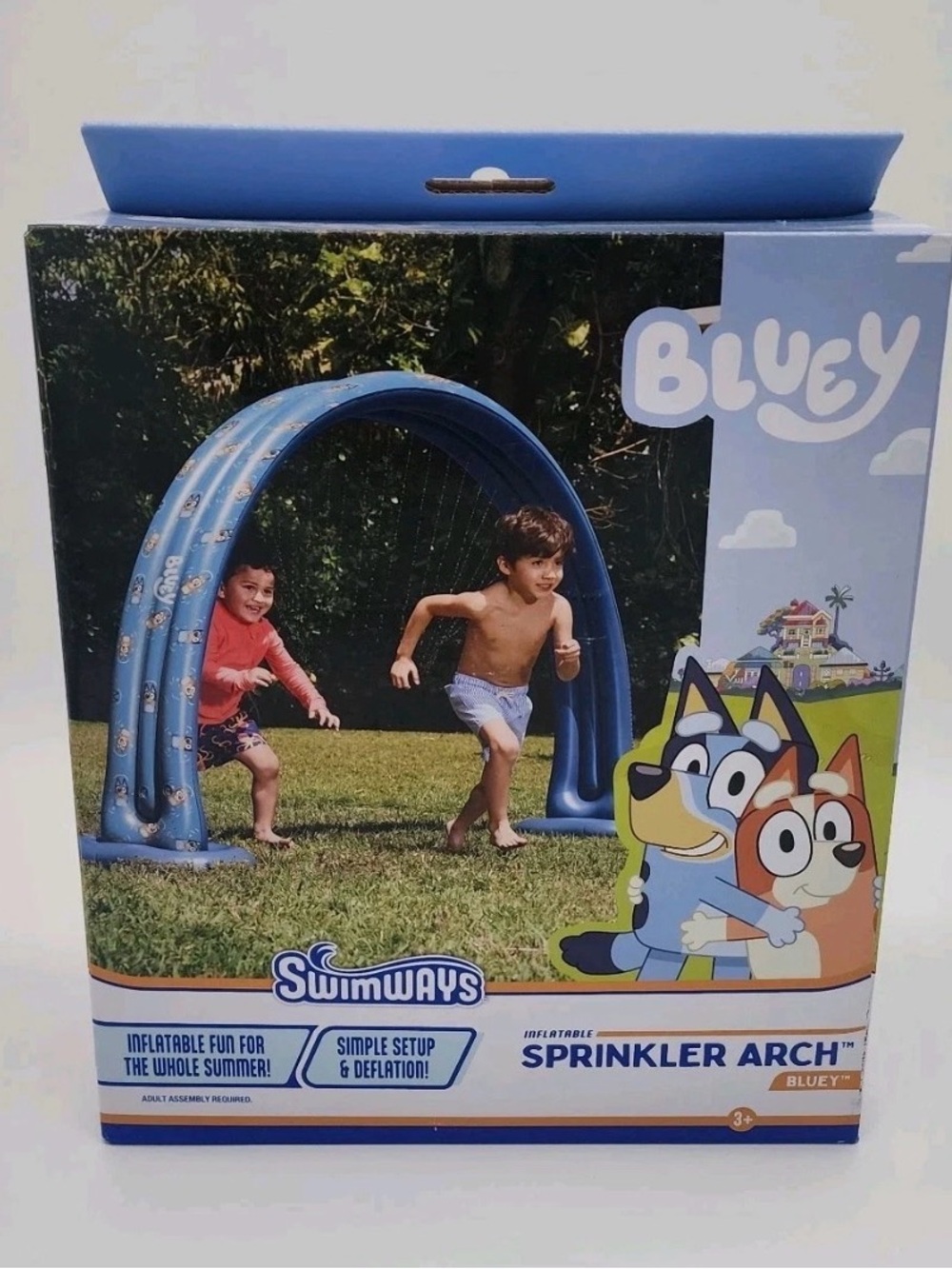 SwimWays Bluey Inflatable Arch Sprinkler Water Toy Kids Hot Outdoor Summer Fun